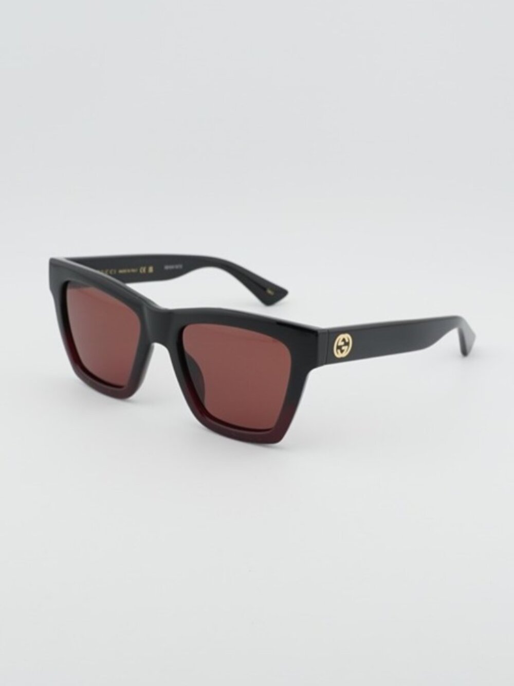 Gucci GG1714S 009 Sunglasses Black / Red Square Frame, Red Lenses